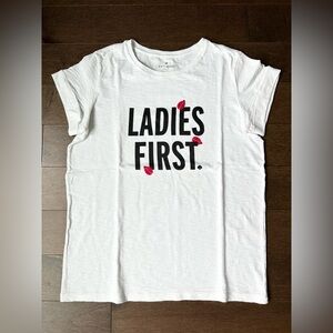 Kate Spade New York Ladies First Tee White Size Small Authentic
